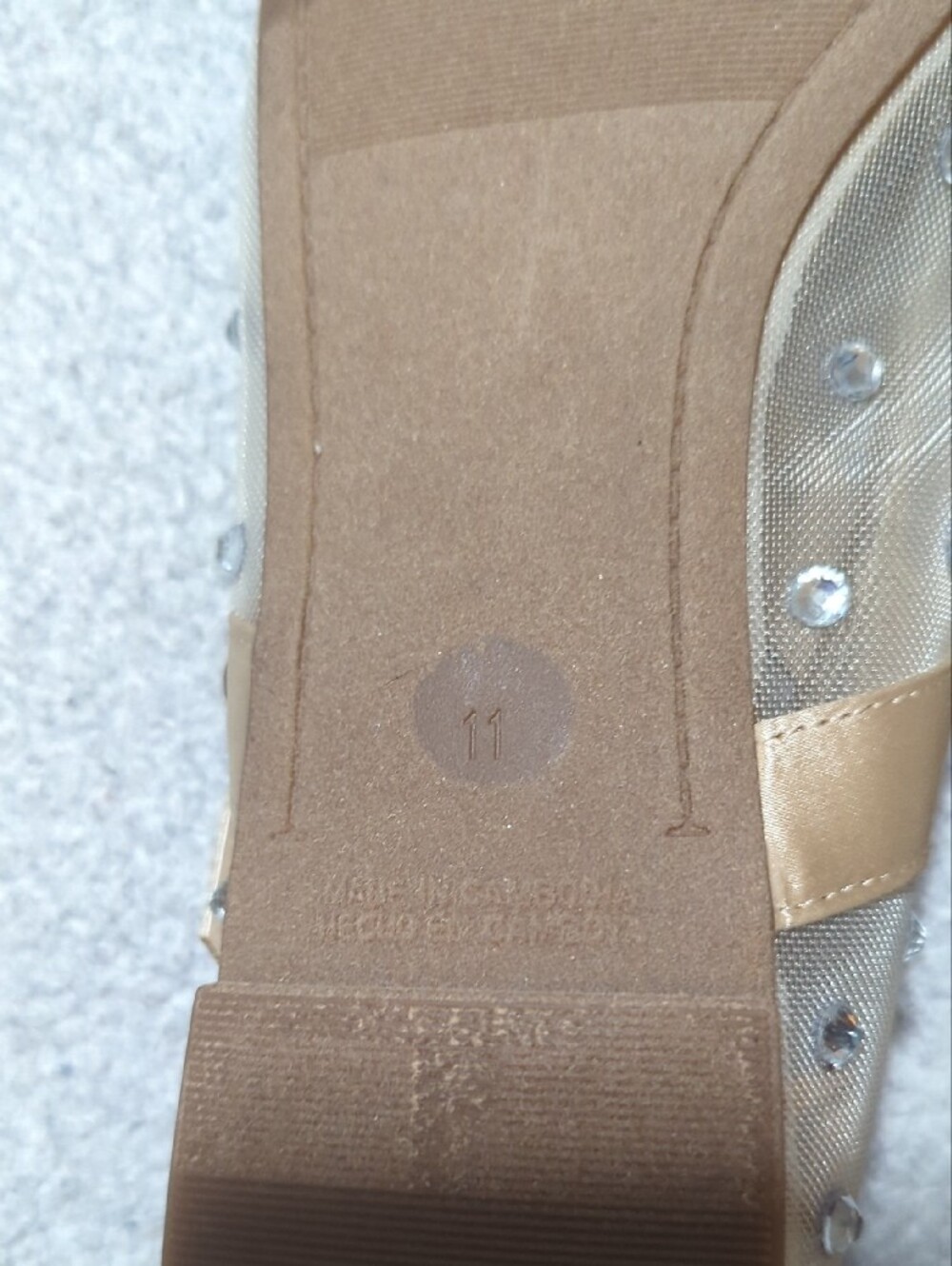 Old Navy Gold Mesh Rhinestone Mary Jane Flats - Picture 4 of 6